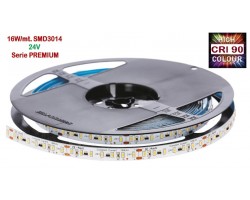 Tira LED 5 mts Flexible 24V 80W 630 Led SMD 3014 IP20 Blanco Cálido, serie PREMIUM IRC >90